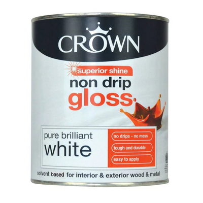 Crown Non-Drip Gloss - Pure Brilliant White, 750ml