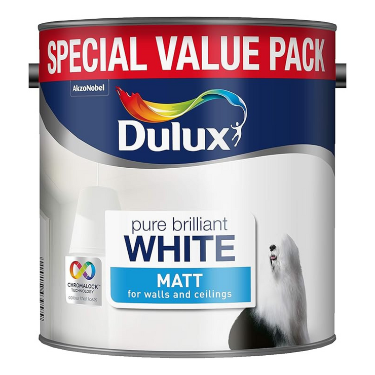 Dulux Matt Pure Brilliant White, 3L