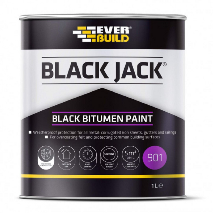 Everbuild 901 Black Bitumen Paint - 1L