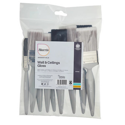 Harris Pack Of 10 Essentials Wall Ceiling & Gloss Paint Brushes