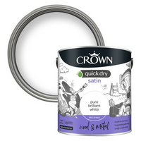 Crown Quick Dry Satin Paint - Brilliant White 2.5L