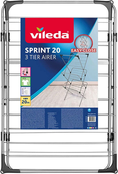 Vileda® Sprint 20m 3 Tier Steel Clothes Rack Airer 61.5 x 61 x 147 (cm)