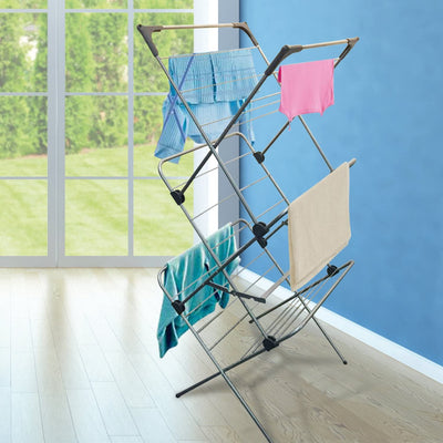 Vileda® Sprint 3 Tier Clothes Airer Line Length 15M Holds Laundry Drying Rack