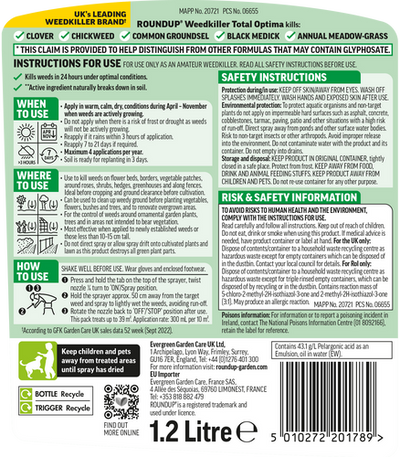 Roundup Weedkiller Total Optima - 1.2L